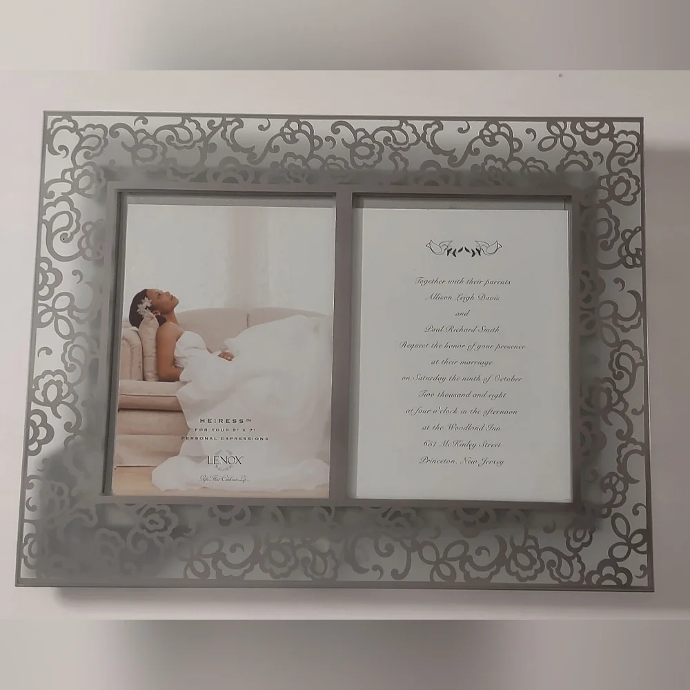 Elegant Lenox non-lead crystal double phone frame